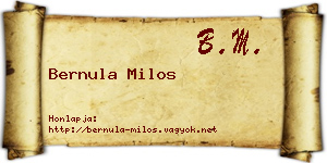 Bernula Milos névjegykártya